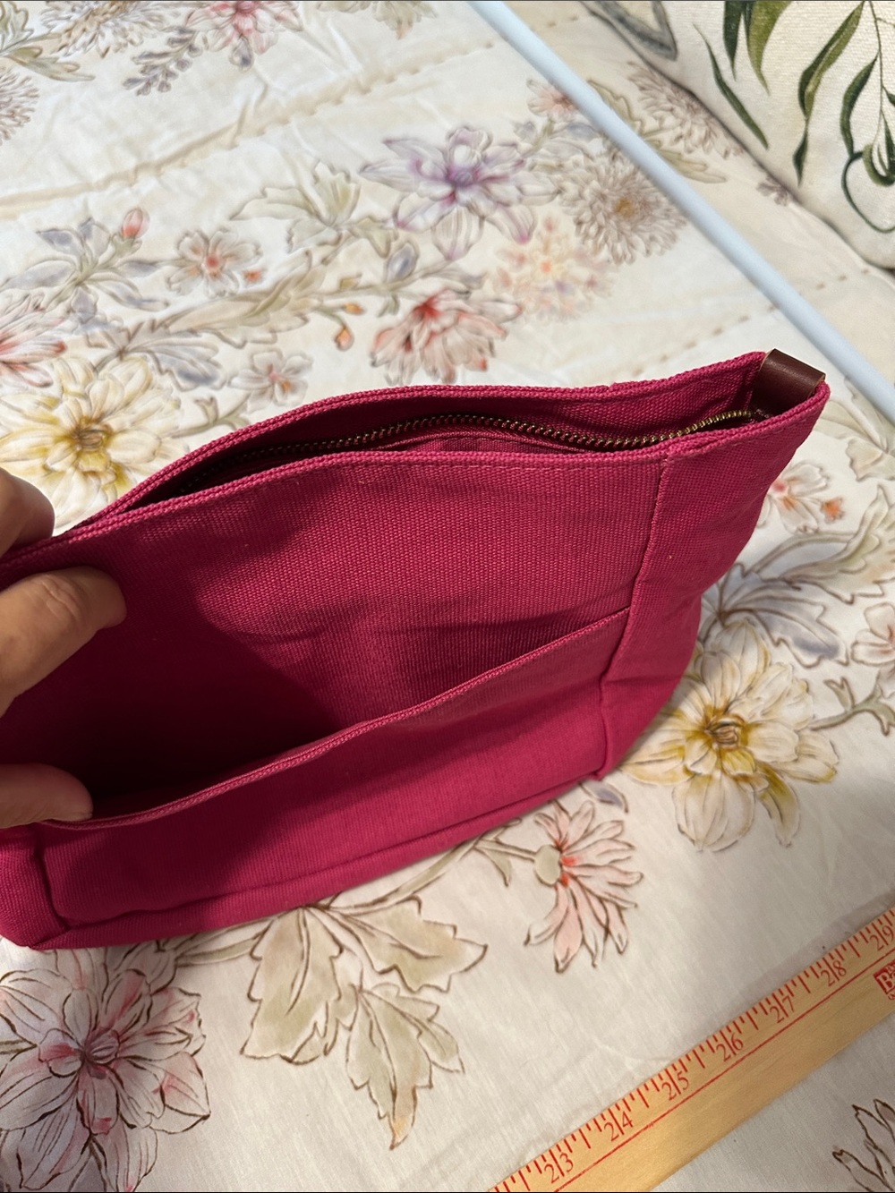 Portland Leather Cognac Pebbled Shoulder Bag - Picture 5 of 11